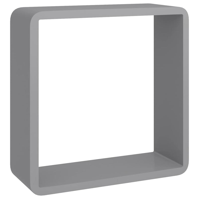 vidaXL 3 db szürke MDF fali kockapolc