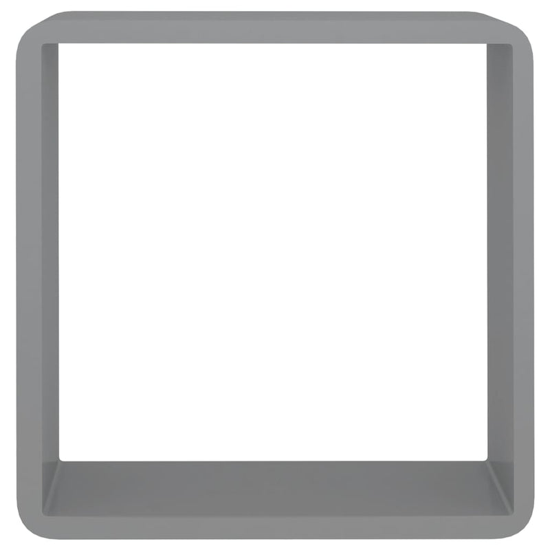 vidaXL 3 db szürke MDF fali kockapolc