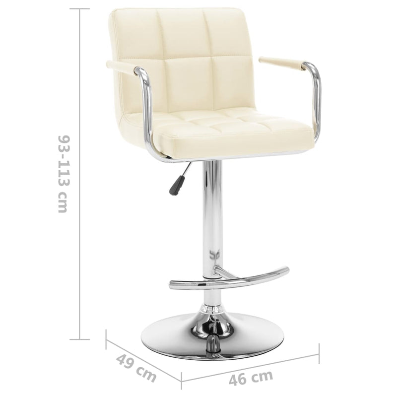 vidaXL 2 db krémszínű műbőr bárszék