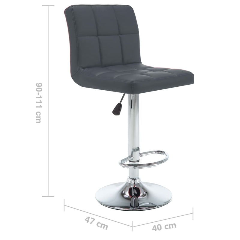 vidaXL 2 db szürke műbőr bárszék