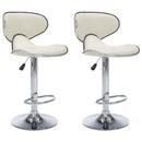 323647 vidaXL Bar Stools 2 pcs Cream Faux Leather
