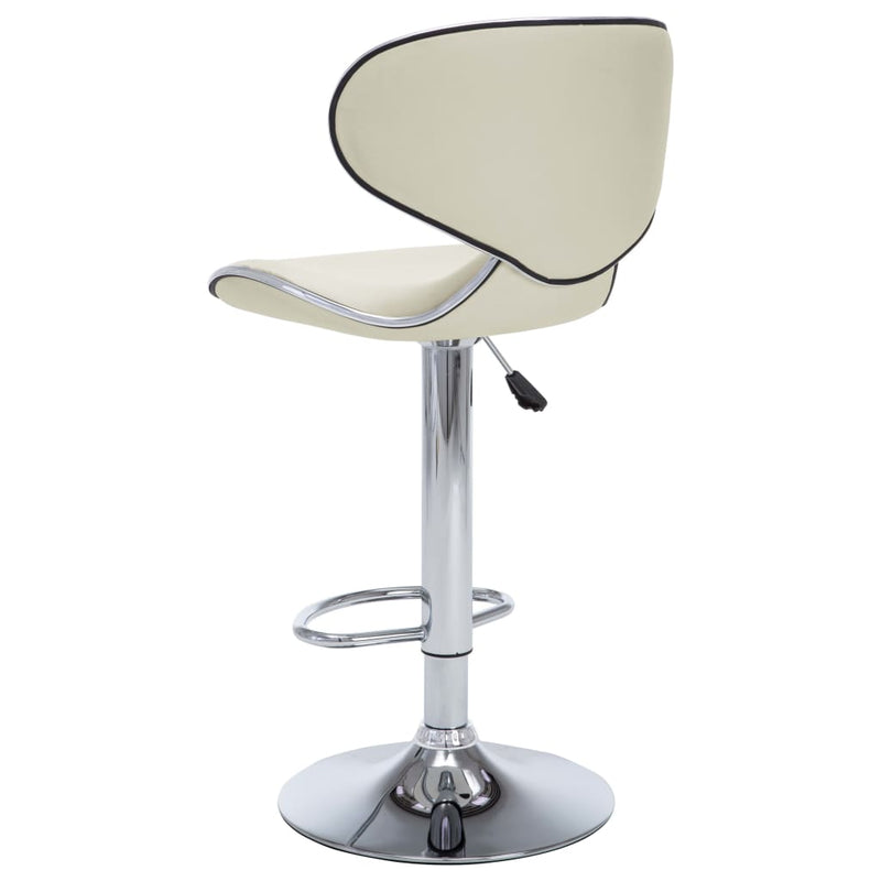 323647 vidaXL Bar Stools 2 pcs Cream Faux Leather