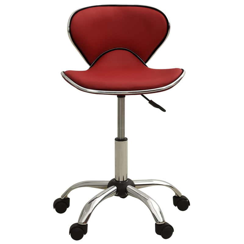 323679 vidaXL Salon Spa Stool Wine Red Faux Leather