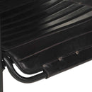 vidaXL fekete valódi bőr pihenőfotel lábtartóval