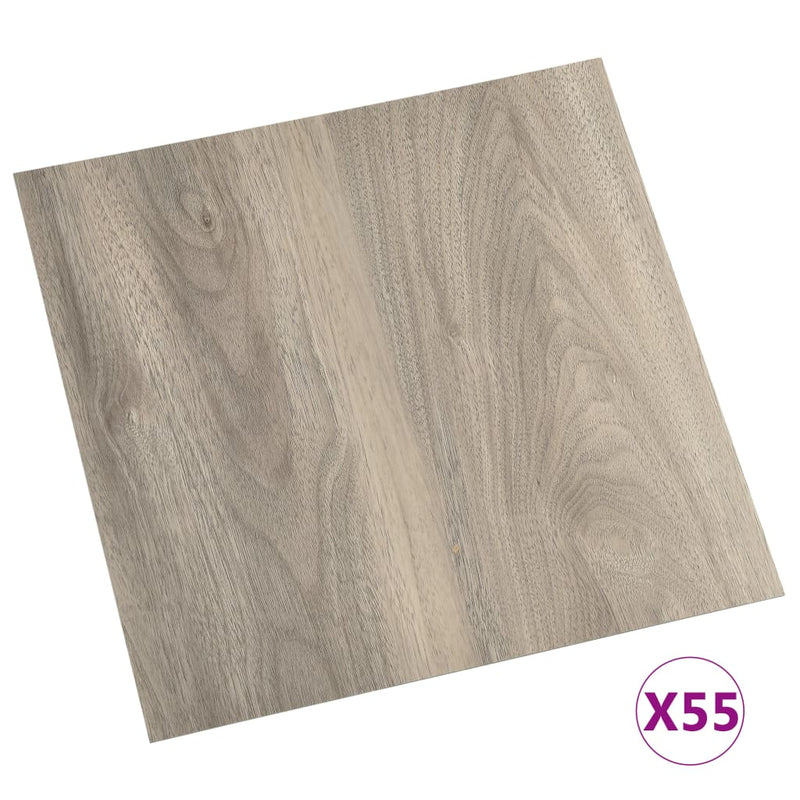vidaXL 55 db tópszínű öntapadó PVC padlólap 5,11 m²