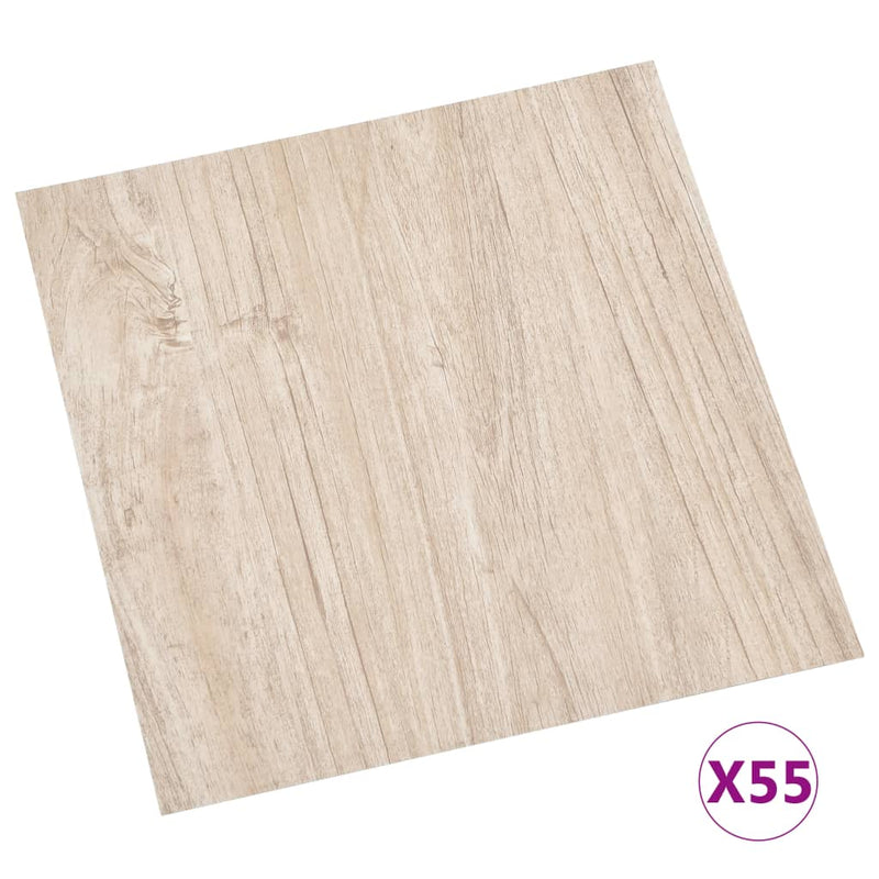 vidaXL 55 db világosbarna öntapadó PVC padlólap 5,11 m²