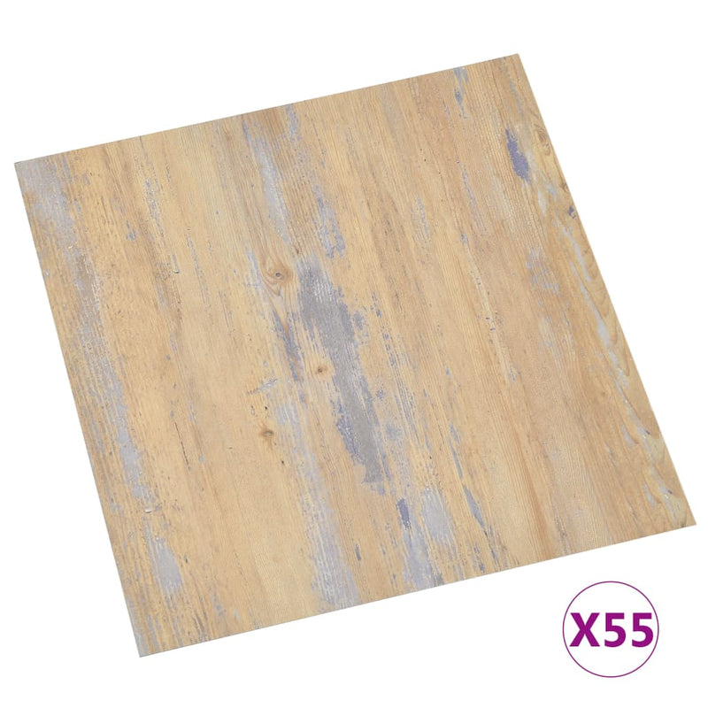 vidaXL 55 db barna öntapadó PVC padlólap 5,11 m²