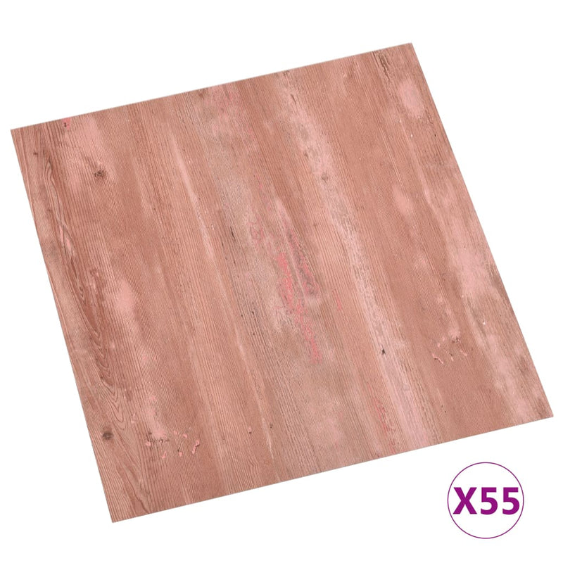 vidaXL 55 db piros öntapadó PVC padlólap 5,11 m²