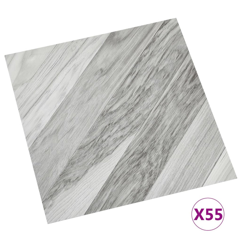 vidaXL 55 db szürke csíkos öntapadó PVC padlólap 5,11 m²
