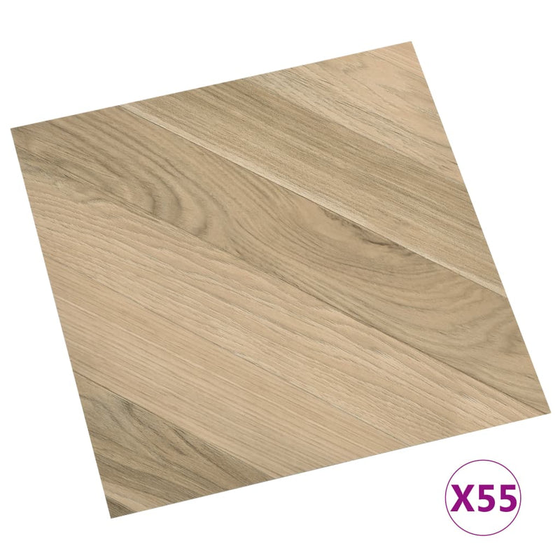 vidaXL 55 db barna csíkos öntapadó PVC padlólap 5,11 m²