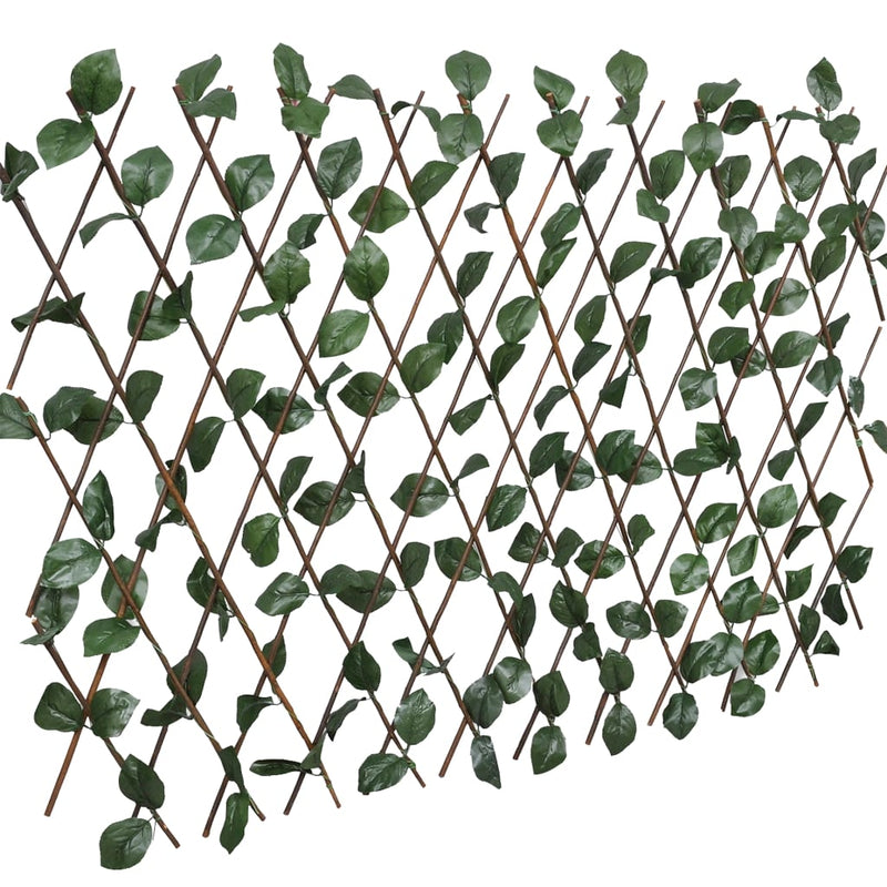 vidaXL 5 db rácsos fűzfa kerítés műlevéllel 180 x 30 cm