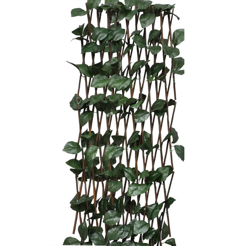 vidaXL 5 db rácsos fűzfa kerítés műlevéllel 180 x 30 cm
