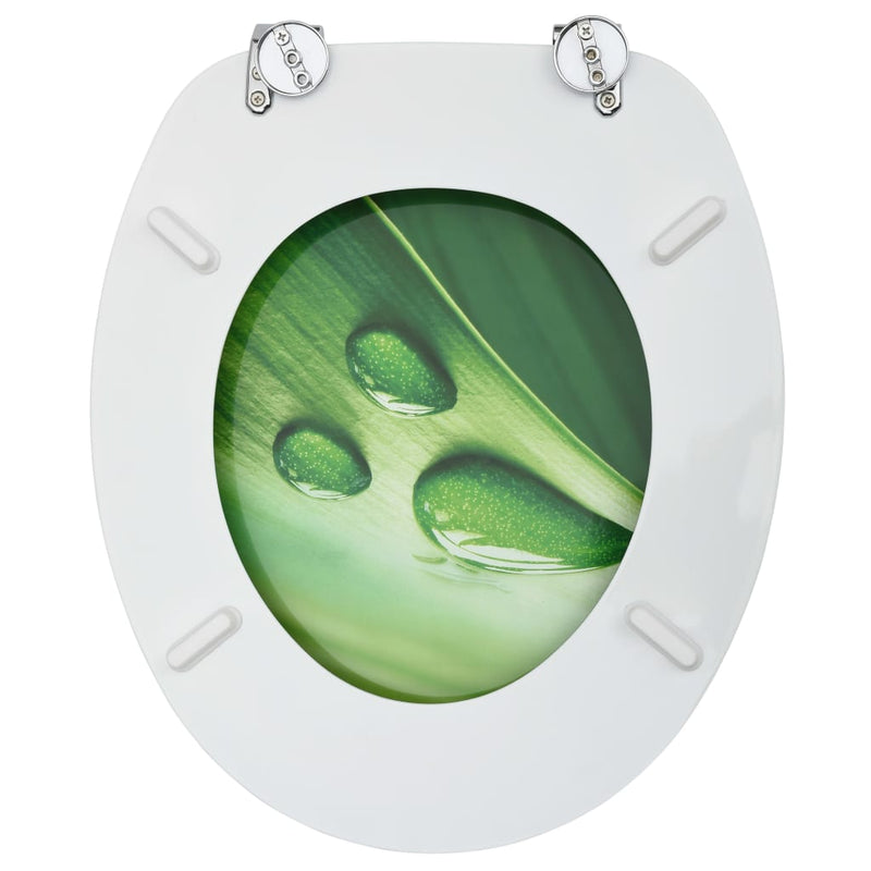 vidaXL 2 db zöld vízcseppmintás MDF WC-ülőke fedéllel