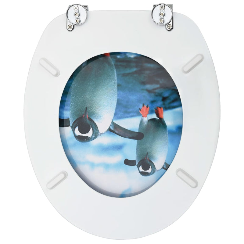 vidaXL 2 db pingvinmintás MDF WC-ülőke fedéllel