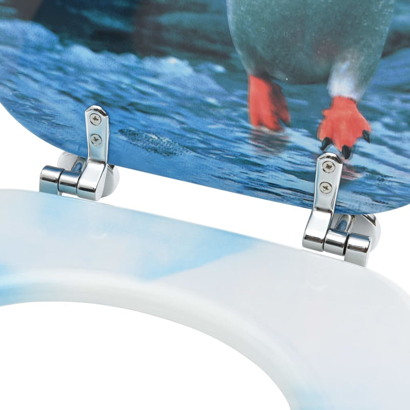 vidaXL 2 db pingvinmintás MDF WC-ülőke fedéllel