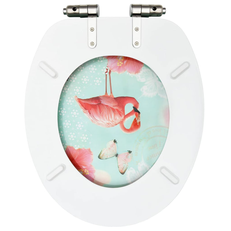 vidaXL 2 db flamingómintás MDF WC-ülőke finoman záródó fedéllel