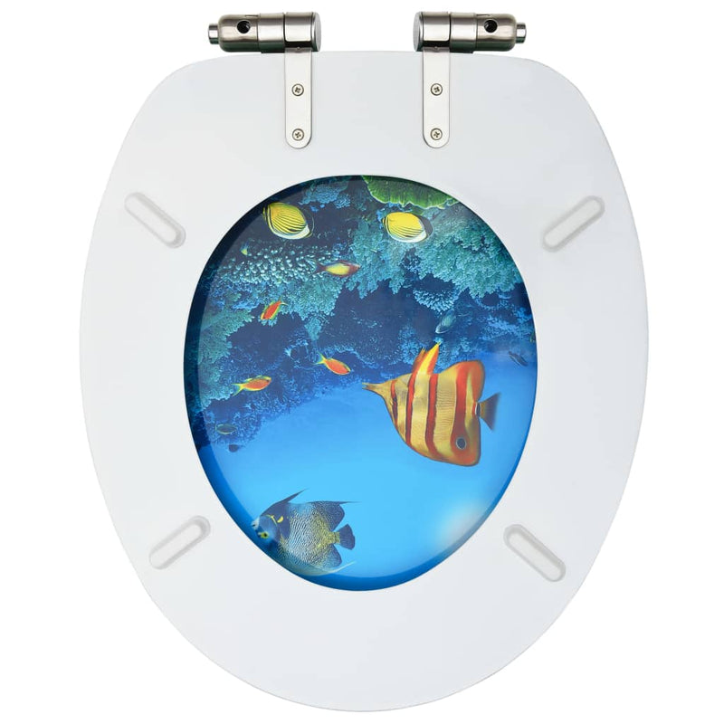 vidaXL 2 db mélytengermintás MDF WC-ülőke finoman záródó fedéllel