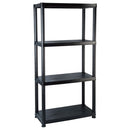 vidaXL fekete műanyag 4 szintes tárolópolc 61 x 30,5 x 130 cm