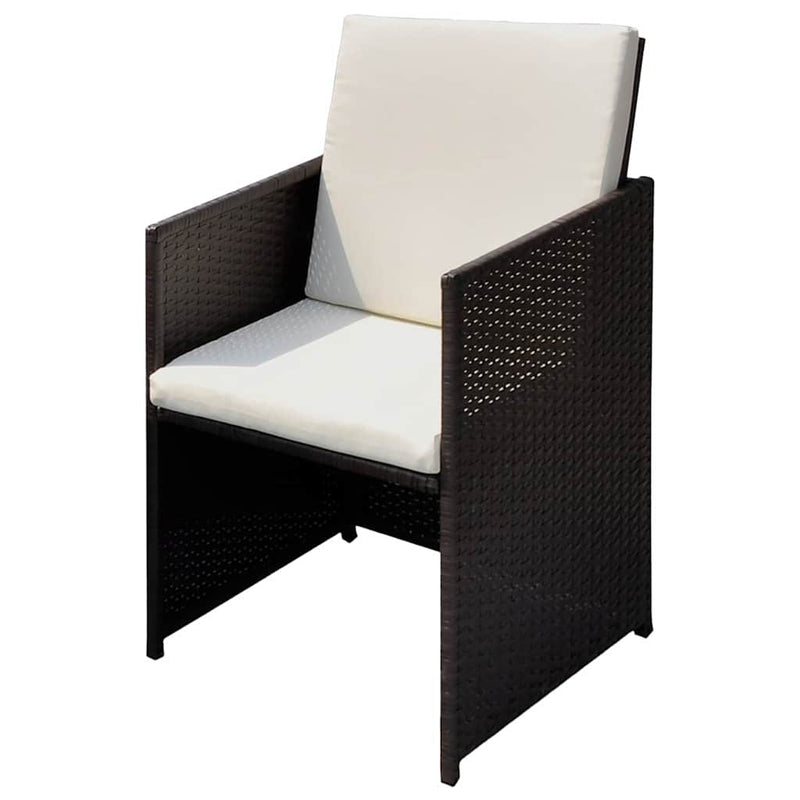 vidaXL Kerti székek 3 pcs Barna 56 x 52 x 87 cm Poli rattan