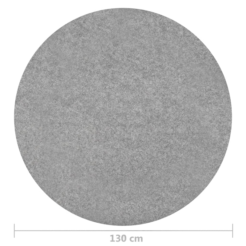 vidaXL szürke szegecses aljú kerek PP műfű átm. 130 cm