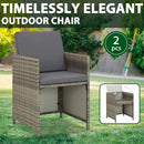 vidaXL 2 db szürke polyrattan kerti szék párnával