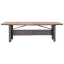 vidaXL polyrattan és tömör akácfa kerti asztal 240 x 90 x 74 cm