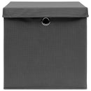 vidaXL 10 db szürke fedeles tárolódoboz 28 x 28 x 28 cm