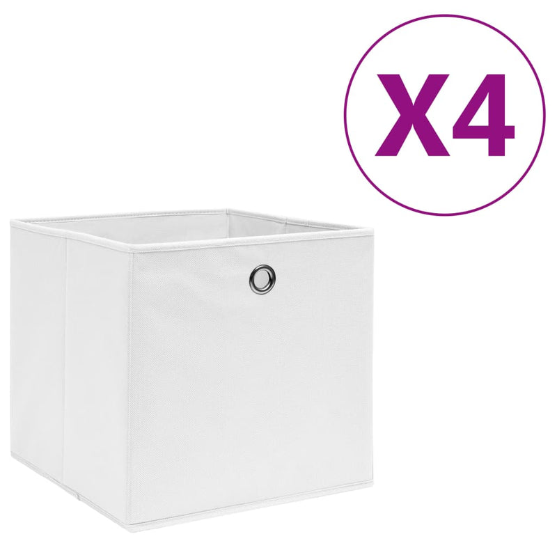 vidaXL 4 db fehér nem szőtt szövet tárolódoboz 28 x 28 x 28 cm