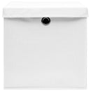 vidaXL 4 db fehér fedeles tárolódoboz 28 x 28 x 28 cm