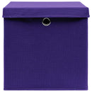 vidaXL 4 db lila fedeles tárolódoboz 28 x 28 x 28 cm