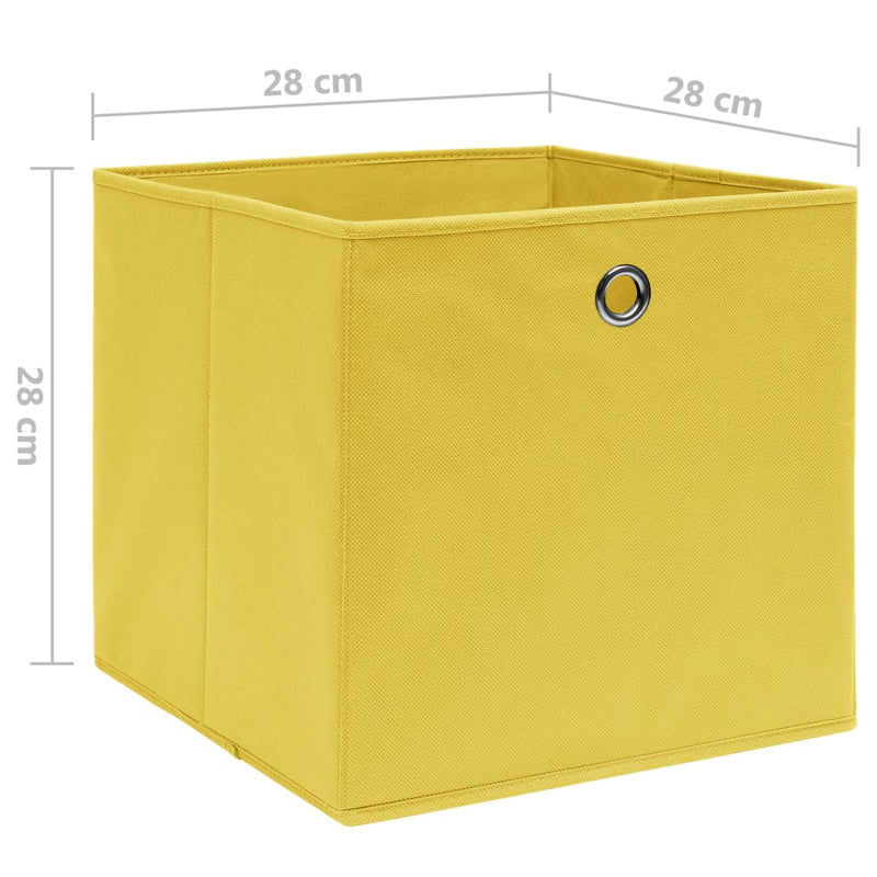 vidaXL 4 db sárga nem szőtt szövet tárolódoboz 28 x 28 x 28 cm