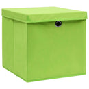 vidaXL 10 db zöld fedeles tárolódoboz 28 x 28 x 28 cm