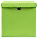 vidaXL 10 db zöld fedeles tárolódoboz 28 x 28 x 28 cm