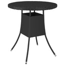 vidaXL fekete polyrattan kerti asztal 70 x 70 x 73 cm