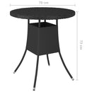 vidaXL fekete polyrattan kerti asztal 70 x 70 x 73 cm