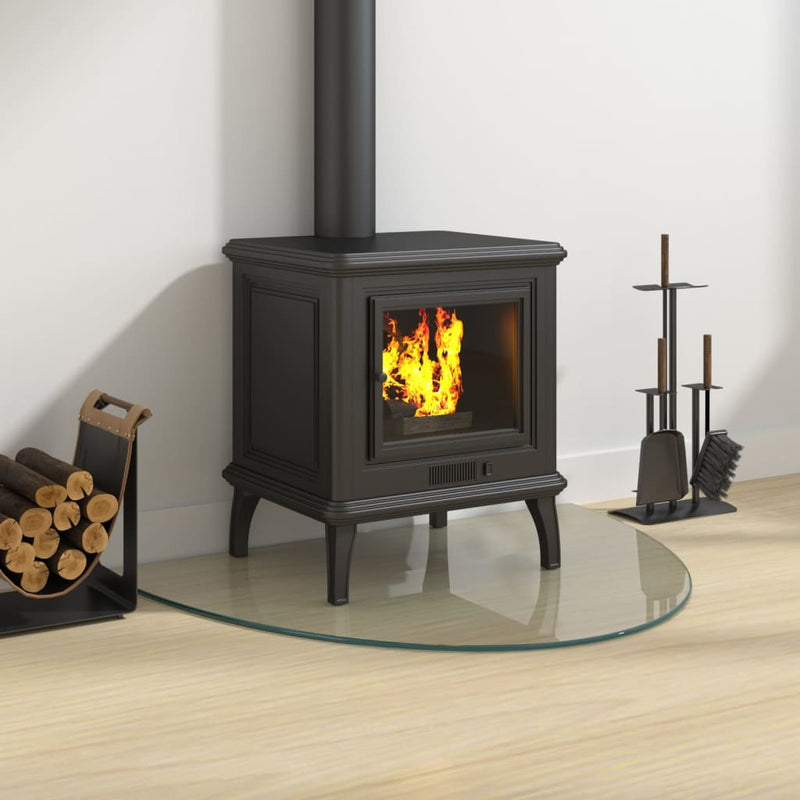 vidaXL félkör alakú kandallóüveglap 800 x 600 mm