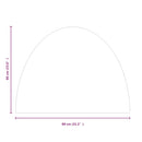 vidaXL félkör alakú kandallóüveglap 800 x 600 mm