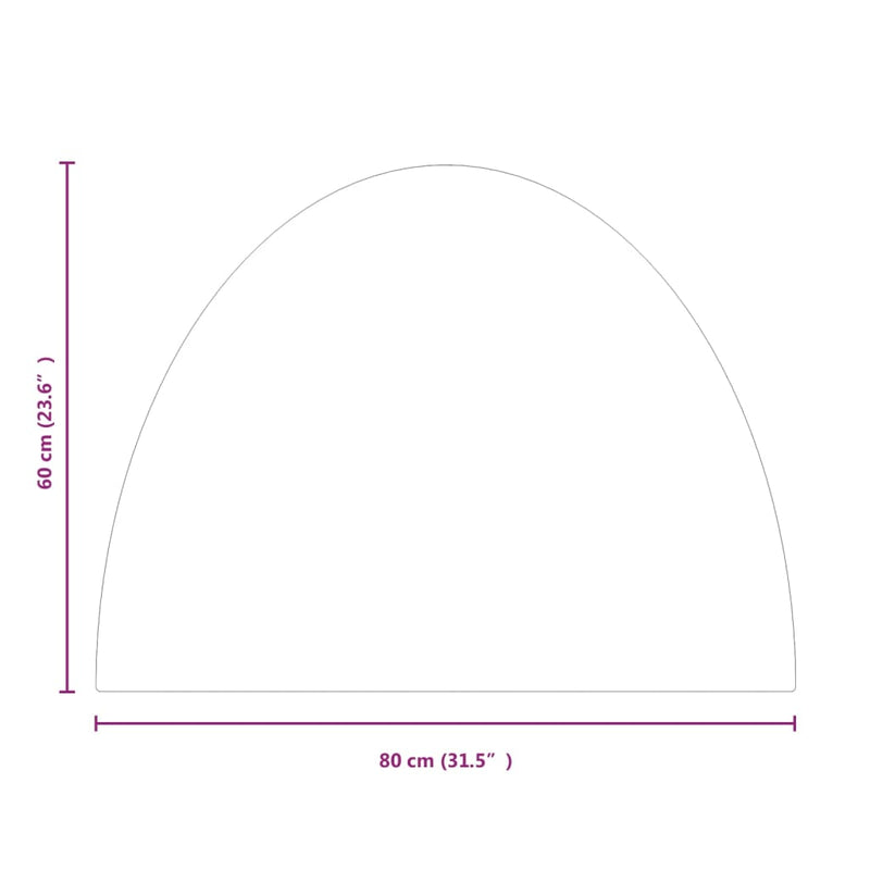 vidaXL félkör alakú kandallóüveglap 800 x 600 mm