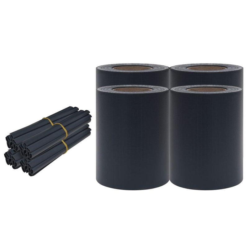 vidaXL 4 db matt sötétszürke PVC árnyékoló kerítés 35 x 0,19 m