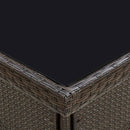 vidaXL barna polyrattan és üveg kültéri étkezőasztal