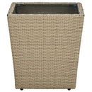 vidaXL bézs polyrattan és edzett üveg dohányzóasztal 41,5x41,5x44 cm
