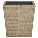 vidaXL bézs polyrattan és edzett üveg dohányzóasztal 41,5x41,5x44 cm