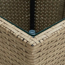 vidaXL bézs polyrattan és edzett üveg dohányzóasztal 41,5x41,5x44 cm
