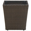 vidaXL barna polyrattan és edzett üveg dohányzóasztal 41,5x41,5x44 cm