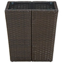 vidaXL barna polyrattan és edzett üveg dohányzóasztal 41,5x41,5x44 cm