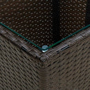 vidaXL barna polyrattan és edzett üveg dohányzóasztal 41,5x41,5x44 cm
