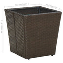 vidaXL barna polyrattan és edzett üveg dohányzóasztal 41,5x41,5x44 cm