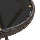 vidaXL barna polyrattan és edzett üveg teázóasztal 60 cm