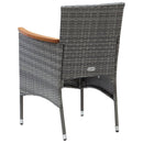 vidaXL 4 db szürke kerti polyrattan étkezőszék