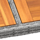 vidaXL szürke akácfa és polyrattan kerti asztal 200 x 150 x 75 cm